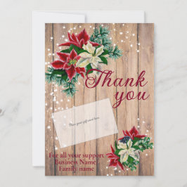 Rustic Tack Poinsettia Gift Card Holder Julkort