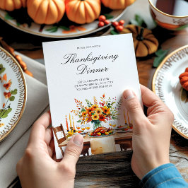 Rustic Tack Thanksgiving Party Inbjudningar