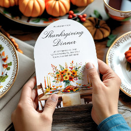 Rustic Tack Thanksgiving Party Inbjudningar