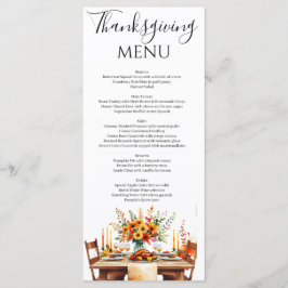Rustic Tack Thanksgiving Party Meny