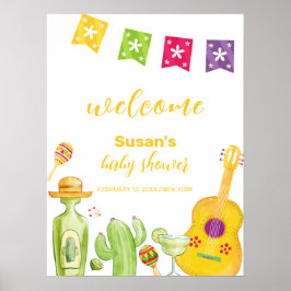 Rustic Taco 'Bout Cactus Lime Baby Shower Välkomme Poster