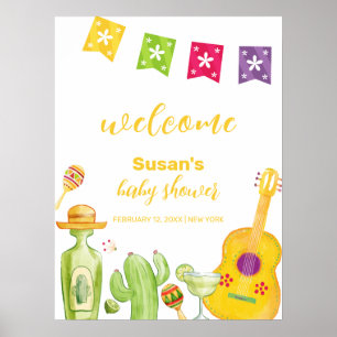 Rustic Taco 'Bout Cactus Lime Baby Shower Välkomme Poster