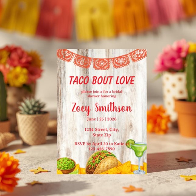 Rustic Taco ‘Bout Love Bridal Shower Invitation Inbjudningar (Skapare uppladdad)