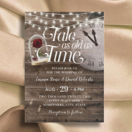 Rustic Tale lika gammal som Time Fairytale Bröllop Inbjudningar