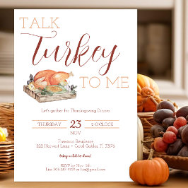 Rustic Talk Turkey Thanksgiving Middag Inbjudan