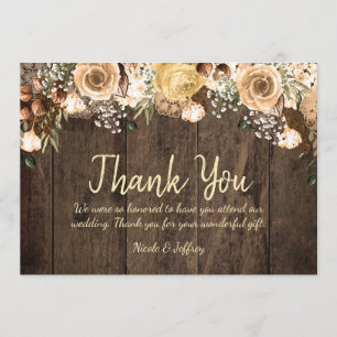 Rustic Tan Bird Wood Landsbyggsbröllop Tack Kort