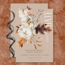 Rustic Tan Cream & Brown Fall Blommigt