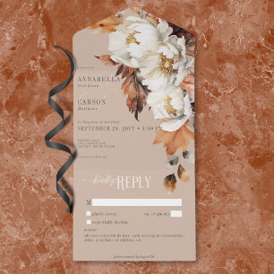 Rustic Tan & Cream Fall Blommigt & Löv No Dinner