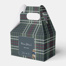 Rustic Tartan Bear Baby Shower Presentaskar