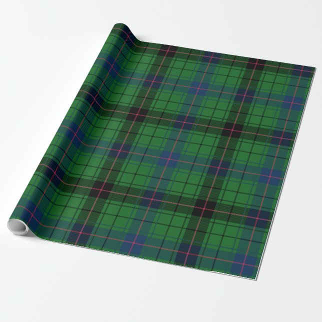 Rustic Tartan Davidson Play Grönt Black Blue Presentpapper (Utrullad)