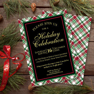Rustic Tartan eller Play jul eller Julfest Inbjudningar