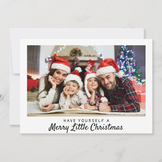 Rustic Tartan Photo God jul Typografi Julkort (Framsida)