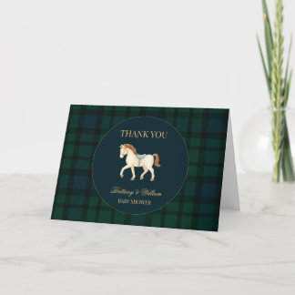 Rustic Tartan Plaid Horse Baby Shower  Tack Kort