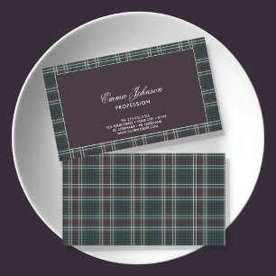 Rustic Tartan Play Affärskort Visitkort