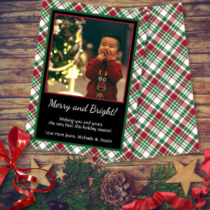 Rustic Tartan Play Merry & Bright Photo jul Julkort