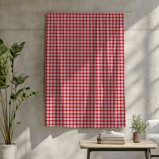 Rustic Tartan Throw Red and Black Lumberjack-utsee Fleecefilt (Rustic Tartan Throw Red and Black Lumberjack Look Fleece Blanket)