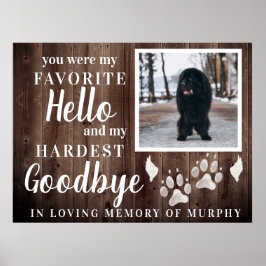 Rustic Tass avtryck Personlig Pet Memorial Photo Poster