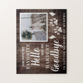 Rustic Tass avtryck Personlig Pet Memorial Photo Pussel