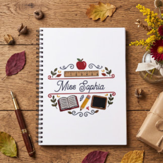 Rustic Teacher Appreciation Custom Spiral Notebook Anteckningsbok