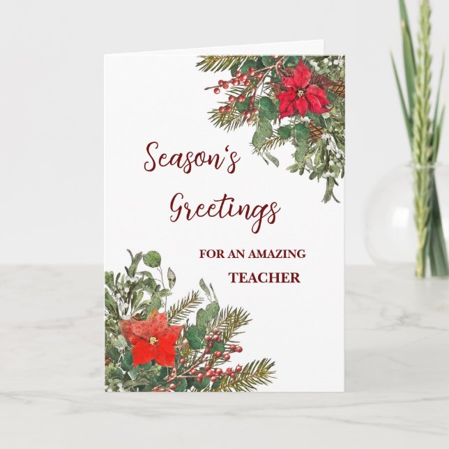 Rustic Teacher-Helgdag jul Kort (Framsida)