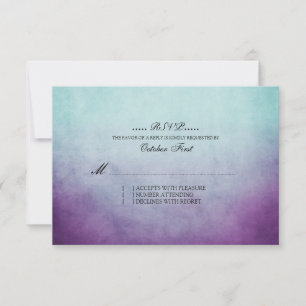 Rustic Teal and Lila Bohemian Bröllop OSA Kort
