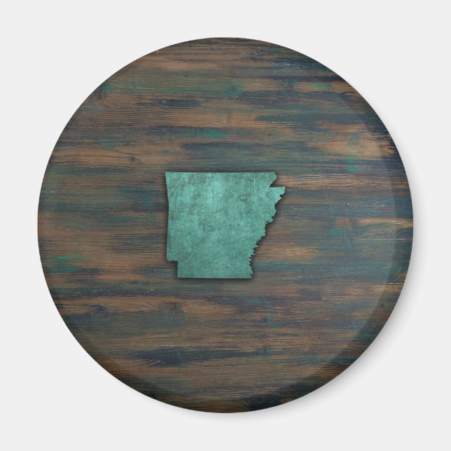 Rustic Teal Arkansas Shape Magnet (Framsidan)