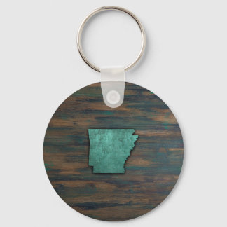 Rustic Teal Arkansas Shape Nyckelring