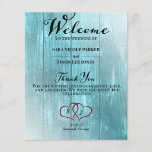 Rustic Teal Bröllopsprogram