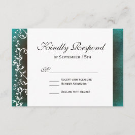 Rustic Teal Brown Swirls Bröllops OSA-kort OSA Kort