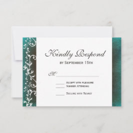 Rustic Teal Brown Swirls Bröllops OSA-kort OSA Kort
