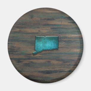 Rustic Teal Connecticut-form Magnet