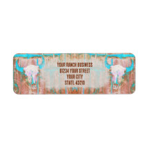 Rustic Teal Grunge Struktur Western Bull Skull