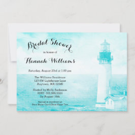 Rustic Teal Lighthouse-Möhippa Inbjudningar