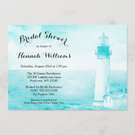 Rustic Teal Lighthouse-Möhippa Inbjudningar