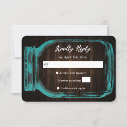 Rustic Teal Mason Burk Fall Wedding OSA kort