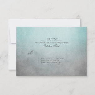 Rustic Teal och Grått Bohemian Bröllop OSA Kort