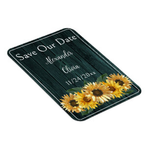 Rustic Teal Solros Spara datum magneter