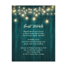 Rustic Teal Wood String Lights