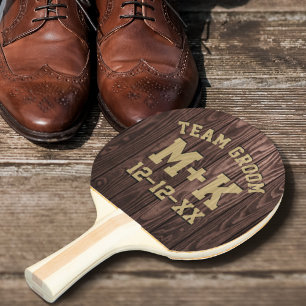 Rustic Team Groom Bröllop Ping Pong Paddle Pingisracket