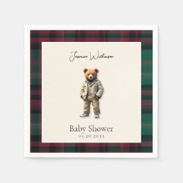 Rustic Teddy Baby Shower Pappersservett