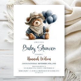 Rustic Teddy Bear Baby Shower Invitation Inbjudningar