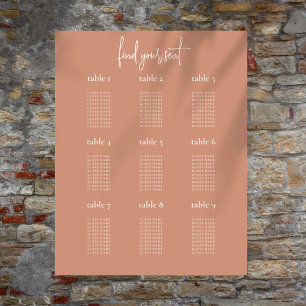 Rustic Terracotta 9 Bord Bröllop-sätesdiagram Poster