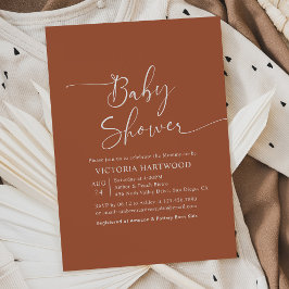 Rustic Terracotta Baby Shower-inbjudan Inbjudningar