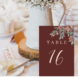 Rustic Terracotta Blommigt Bröllop Bordsnummer