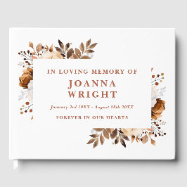 Rustic Terracotta Blommigt i Loving Memory Funeral Gästböcker