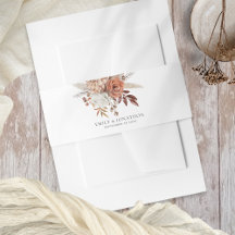 Rustic Terracotta Blommigt Namn Datum Bröllop