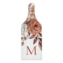Rustic Terracotta Boho Blommigts Monogram Initial