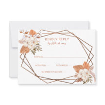 Rustic Terracotta Boho Pampas Geometric Bröllop