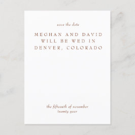 Rustic Terracotta Bränner Orange Modern Spara Dat Meddelande Vykort