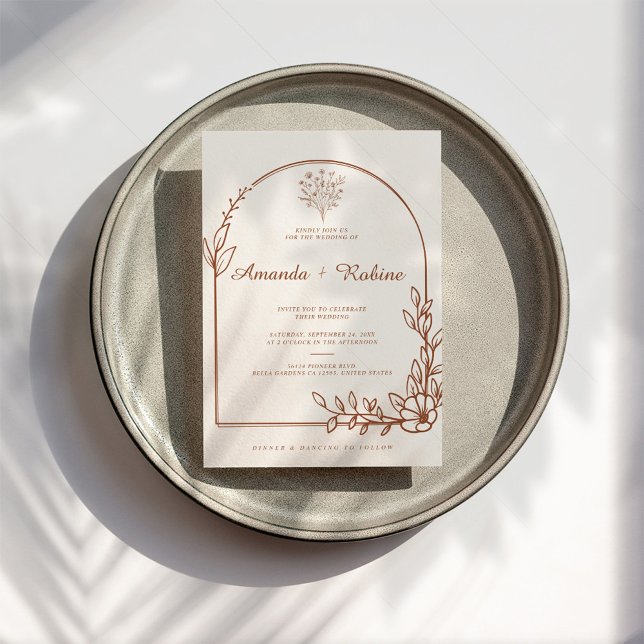 Rustic Terracotta Bröllopsinbjudan Inbjudningar (Skapare uppladdad)